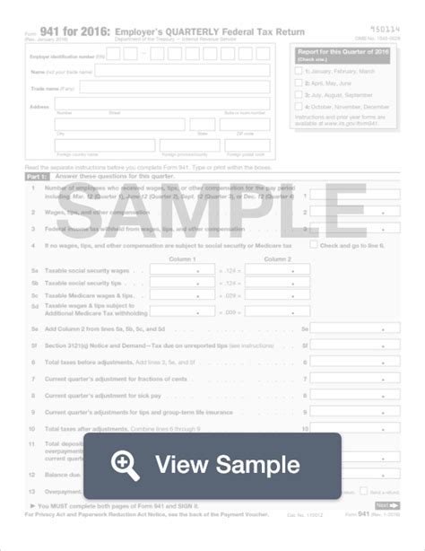 Fillable Irs Form 941 Printable Pdf Sample Formswift