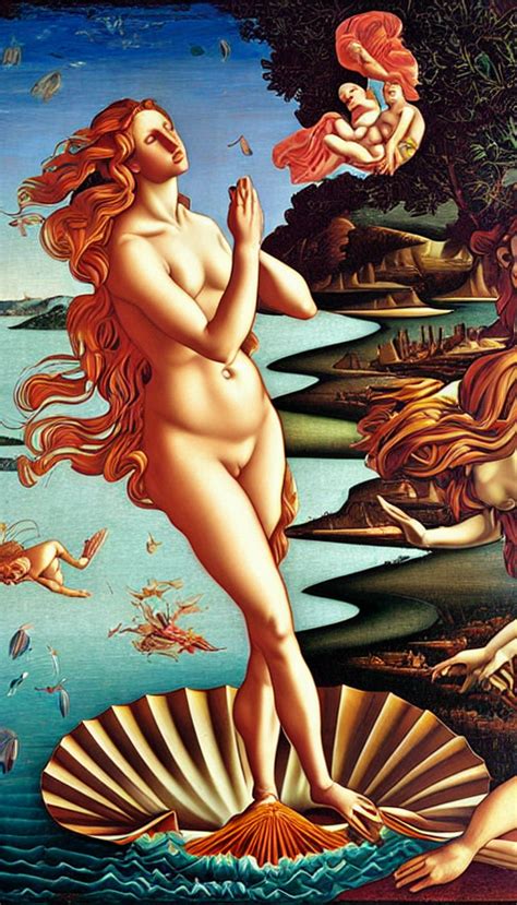 KREA AI The Birth Of Venus Italian Futurism Da Vinci Da