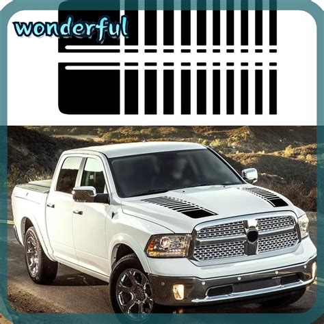 WONDER 2pcs Pair Car Hood Decal Sticker 37 40x7 87inch Black Stripe