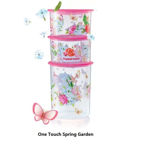 Tupperware Spring Garden One Touch Topper Canister 3l Food Container