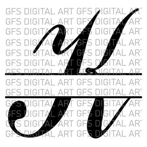 Split Monogram Alphabet Svg Eps Png Split Monogram Frame Alphabet