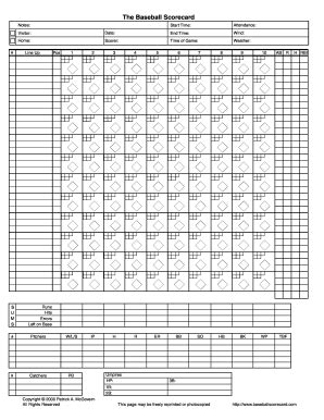 Baseball Score Keeping Sheet - Templates Printable 2024