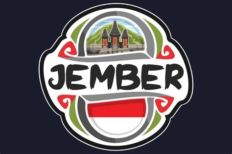 Jember Indonesia Flag Travel Souvenir Sticker