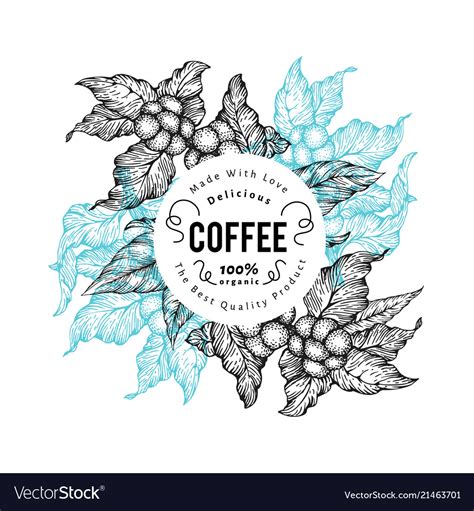 Coffee tree vintage coffee Royalty Free Vector Image