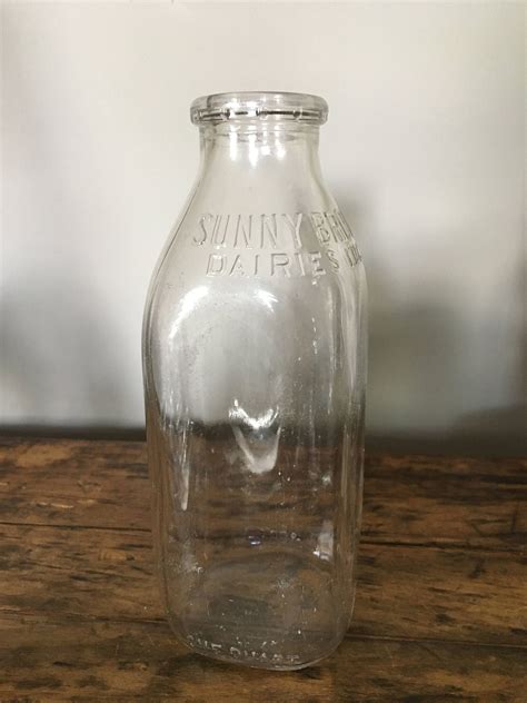 Sunnybrook Vintage Glass Milk Bottle Vintage Glass Milk Bottles One Qt Glass Milk Bottle