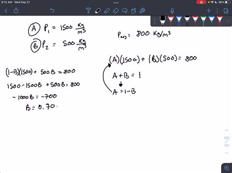 SOLVED Two liquids of different densities 𝜌 1 1500 kg m3 𝜌 2 500