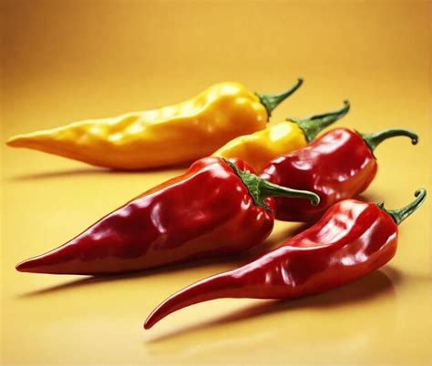 Premium Photo Fresh Red Hot Chillie Papers On A Yellow Background HD 4K Wallpaper Stock