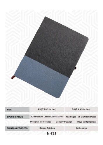 Hard Bound PU Leather Executive Diary For Office Paper Size A5 At Rs