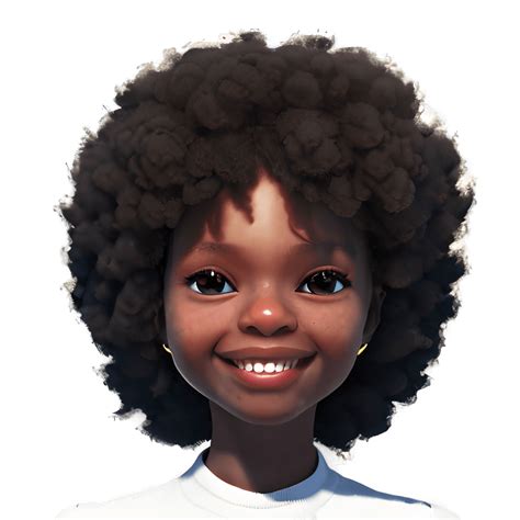 Hermosa Chica Negra Sonriendo Con Gran Cabello Afro · Creative Fabrica