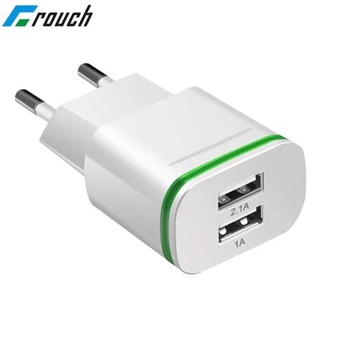 Eu Us Plug Ports Led Light Usb Charger V A Wall Adapter Mobile