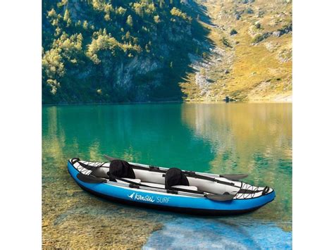 Cano Kayak Gonflable Bleu Places Pagaie Sac Transport