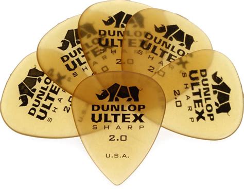 Dunlop 433P200 Ultex Sharp Guitar Picks 2 00mm 6 Pack Sweetwater