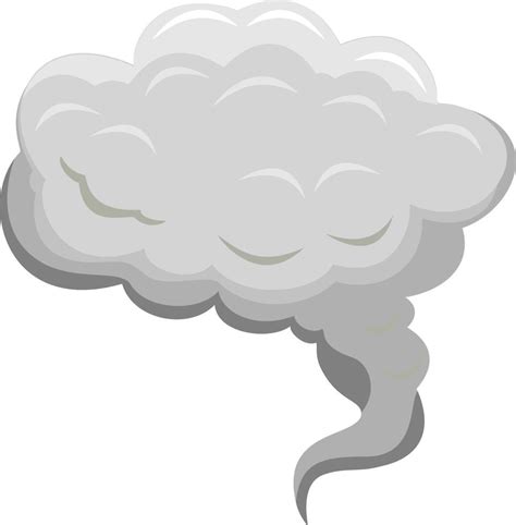 Stylized White Cloud Cartoon Smoke Or Fog Smoke Bubble Comic