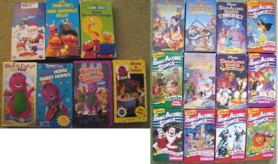 HUGE Lot 19 Disney Sing Along Songs VHS Kids Singalongs Barney and ...