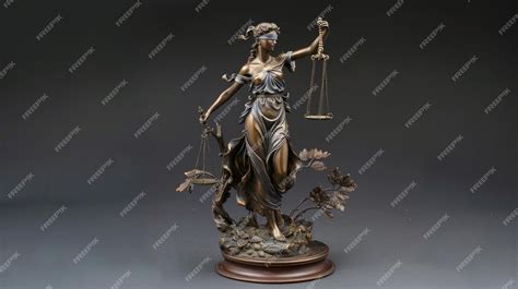 Premium Photo Lady Justice Bronze Statue With Scales And Sword