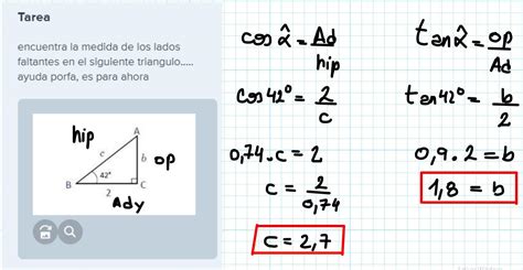 Encuentra La Medida De Los Lados Faltantes En El Siguiente Triangulo