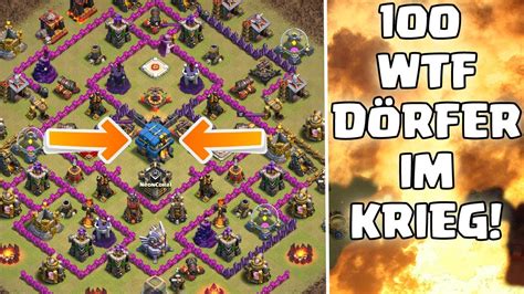 100 WTF DÖRFER IM KRIEG Clash of Clans CoC YouTube