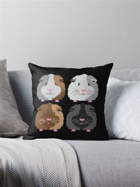 Four Piggies Guinea Pigs Throw Pillow