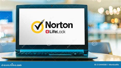 Laptop Computer Displaying Logo of Norton AntiVirus Editorial Stock ...