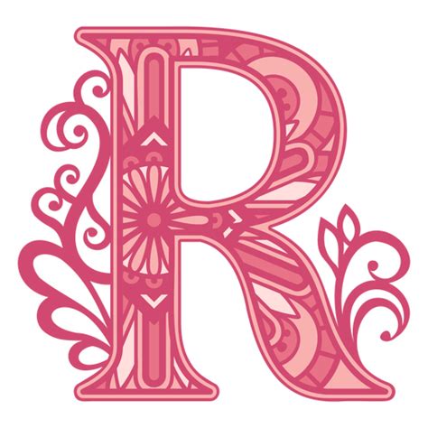 Pink Letter R Mandala Stroke Png And Svg Design For T Shirts