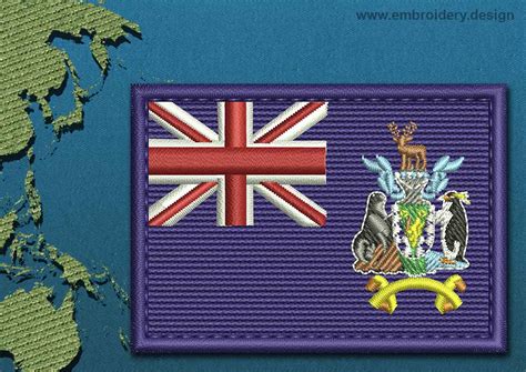 Design embroidery Flag of South Georgia and South Sandwich Islands ...