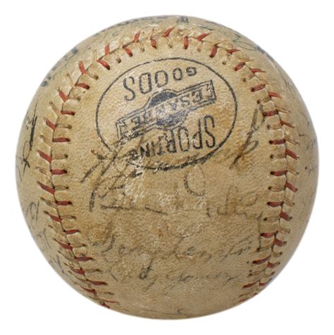 Yankees Oml Baseball Team Signed By With Babe Ruth Lou