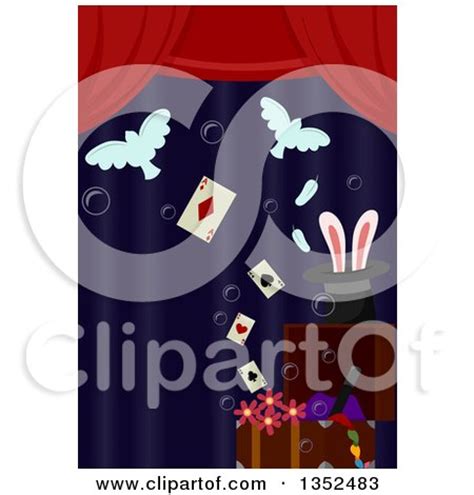 Clipart of Magic Props on Stage - Royalty Free Vector Illustration by BNP Design Studio #1352483