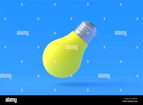 Inverted Yellow Light Bulb On Blue Background Concept Of A Bad Idea