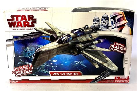 Lot A Star Wars The Clone Wars Arc 170 Fighter Model Hasbro 2009 In Original Box