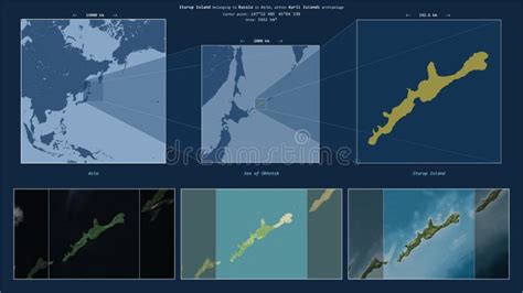 Iturup Island Russia Location Diagram Yellow Stock Illustration