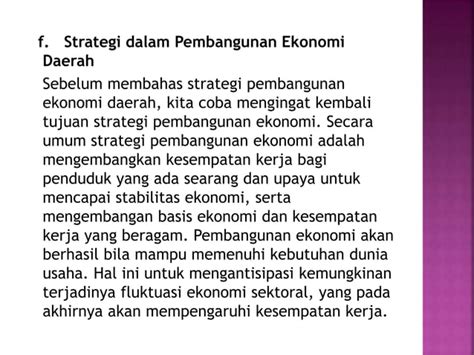 Pembangunan Ekonomi Daerah Adhi Nugraha X Ppt