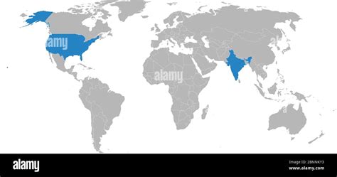 World Map India Highlighted