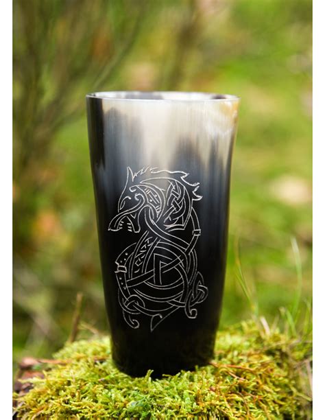 Verre Viking Loup Fenrir Dans Une Corne De Buffle Ml Boutique