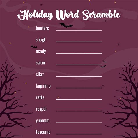 10 Best Printable Halloween Word Jumble