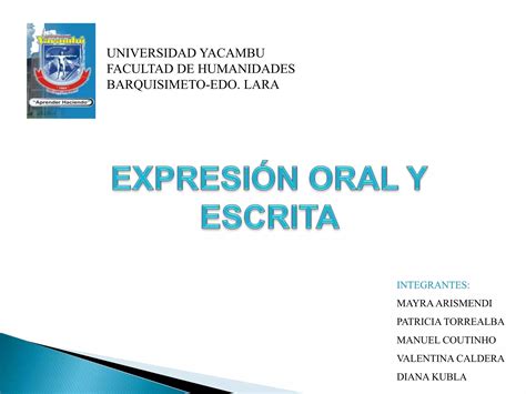 Comunicacion Oral Y Escrita Ppt