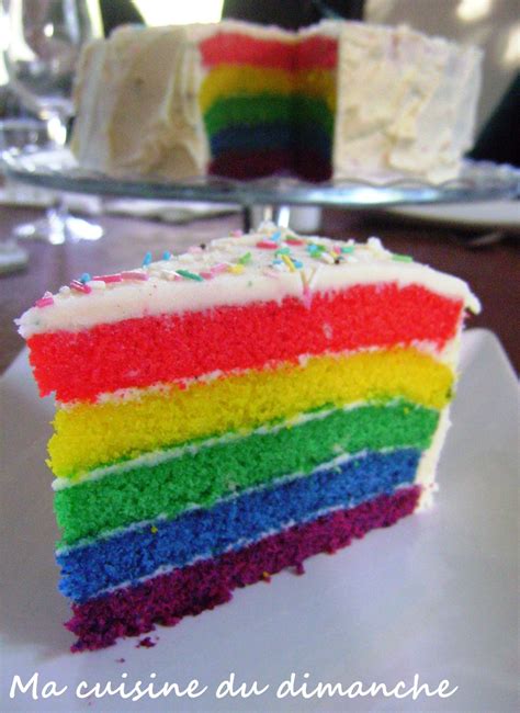 The rainbow cake gâteau arc en ciel Gateau sucre Gateau arc en