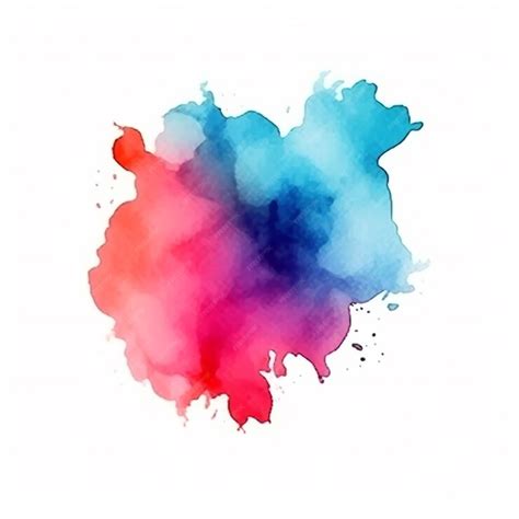 Premium Photo | Watercolor painting of a red and blue watercolor stain.