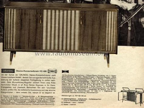 Stereo Konzertschrank KS490WE Export Radio Grundig Radio Radiomuseum Org