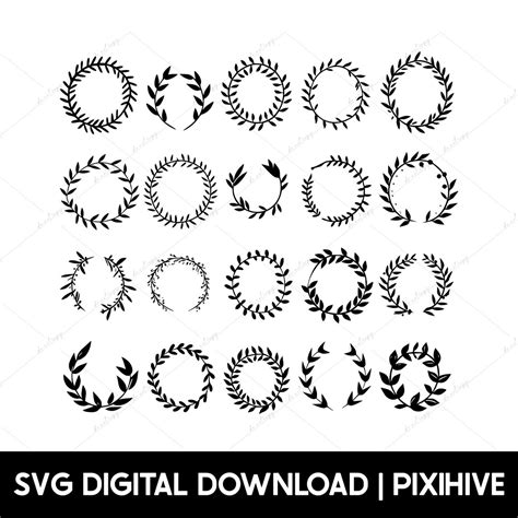 Floral Wreath Svg Bundle Laurel Wreath Svg Circle Frame Svg Circle