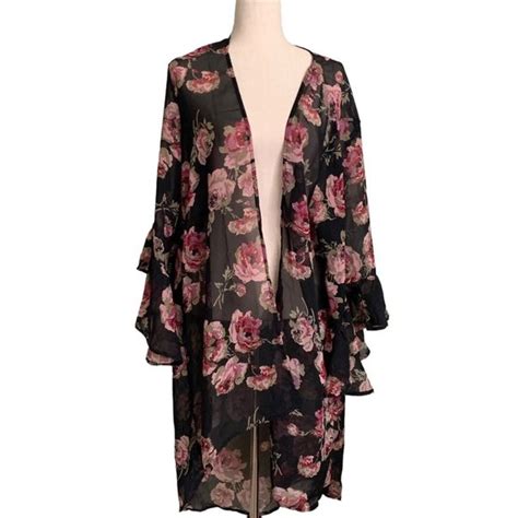 Unbranded Intimates And Sleepwear Vintage Ml Sheer Floral Kimono