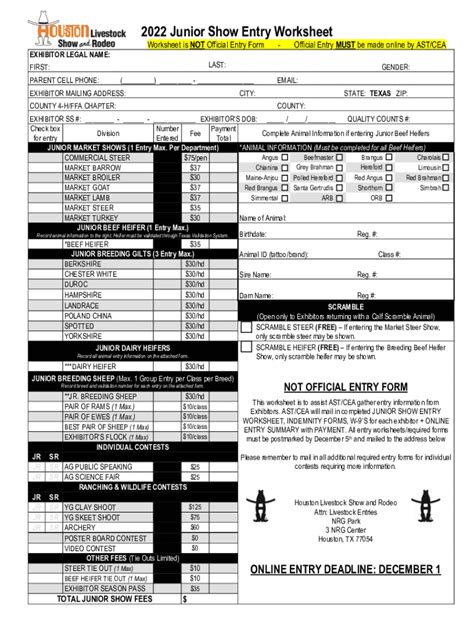 Fillable Online Heard County Lamb Show Entry Form Fax Email