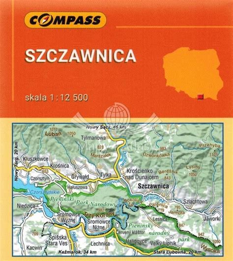 SZCZAWNICA MAPA SKŁADANA TURYSTYCZNA WODOODPORNA