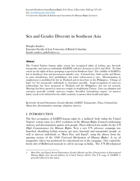 Sex And Gender Diversity In Southeast Asia Docslib