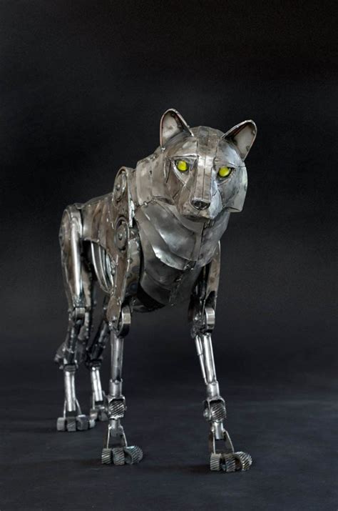 ArtStation Mechanical Articulated Wolf Sculpture Andrew Chase Wolf