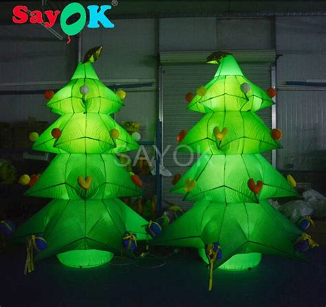 Árbol de Navidad inflable de 3 5mH palmera inflable con luces Led para