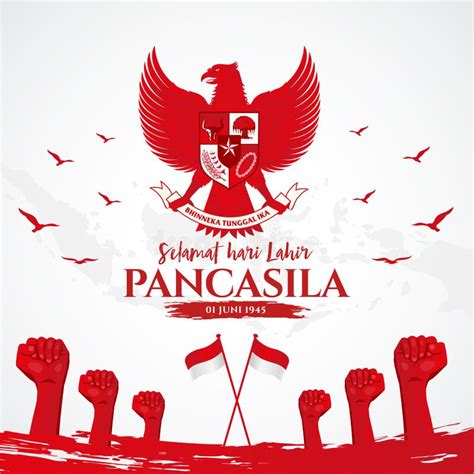 Vector Illustration Selamat Hari Lahir Pancasila Translation Happy