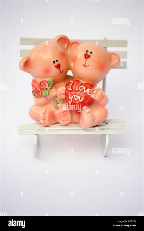 A cute i love you teddy couple Stock Photo - Alamy