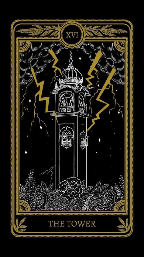 The Tower Tarot Card Tarot Tattoo Stampin Up Karten Arte Black