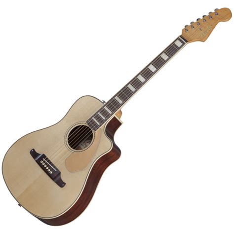 Disc Fender Malibu Sce Folk Cutaway Electro Acoustic Guitar Natural At