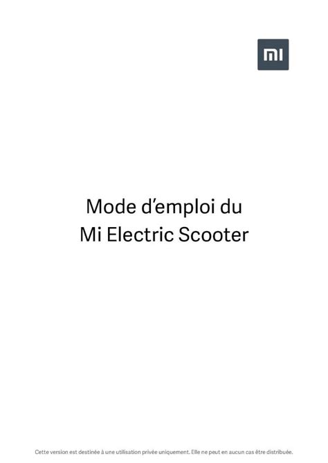 Pdf Mi Electric Scootermi Electric Scooter Cette Version Est Destin E